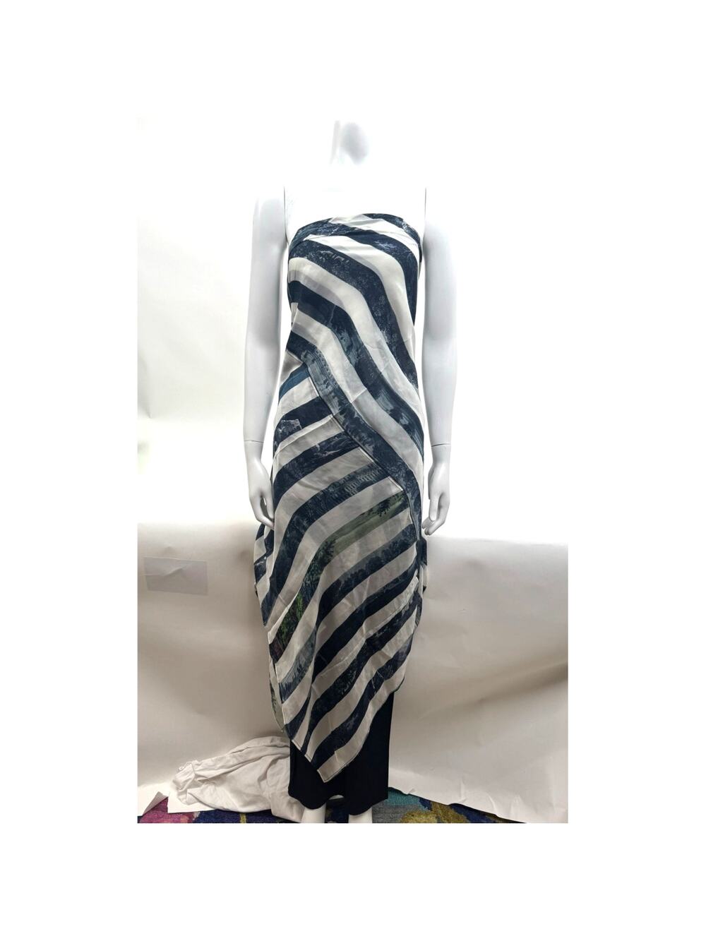 Dries Van Noten Striped Patterned Wrap – Multi-Way Dress, Skirt, Top & Head Wrap